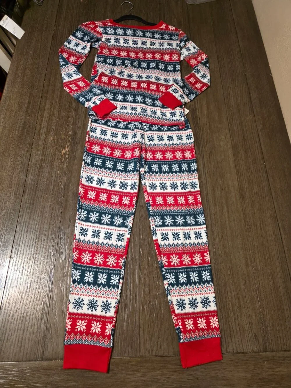 Jaclyn Girls Fair Isle Snowflake Pajama Set NWT Size 12 Christmas